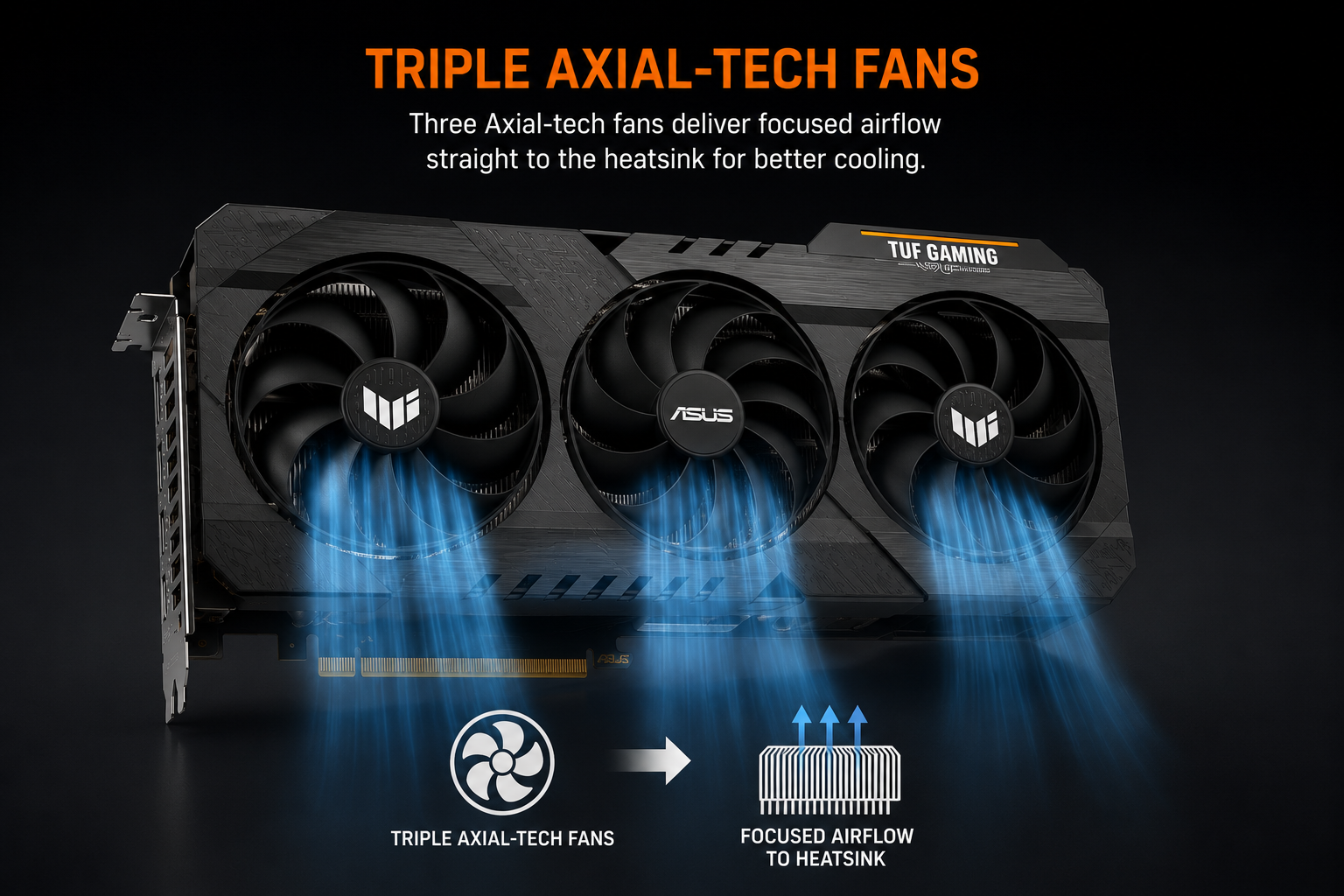 كرت شاشة ASUS TUF Gaming GeForce RTX 3070 سعة 8GB GDDR6، متانة عسكرية، مراوح تبريد Triple Axial-tech، نظام Dual BIOS (مستعمل)