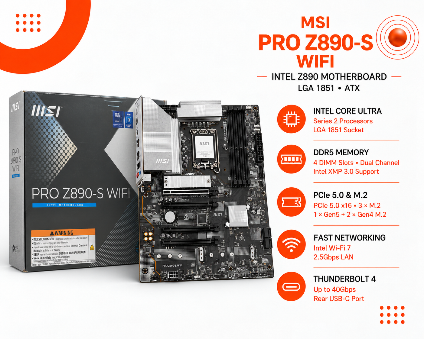 MSI PRO Z890-S WIFI – لوحة أم Intel Z890
