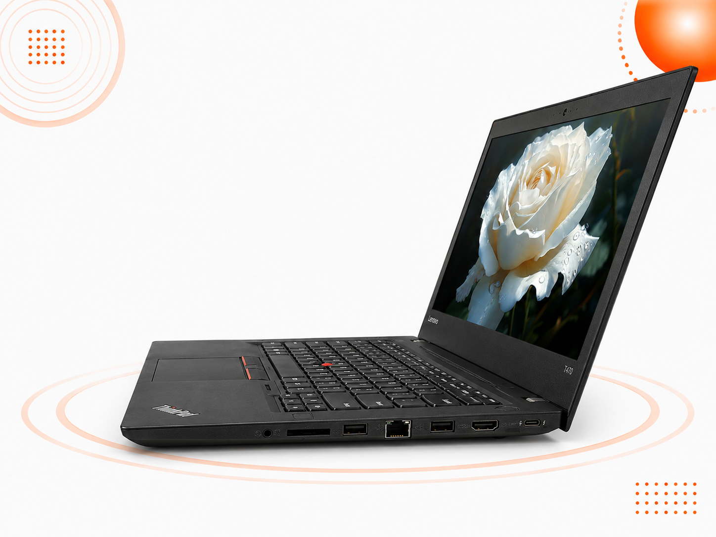 لينوفو T470 - المعالج Intel Core i5 الجيل السابع - الرام 8GB DDR4 - التخزين 256GB SSD - الشاشة 14.0 إنش FHD 60Hz - نظام التشغيل Windows 10 Pro