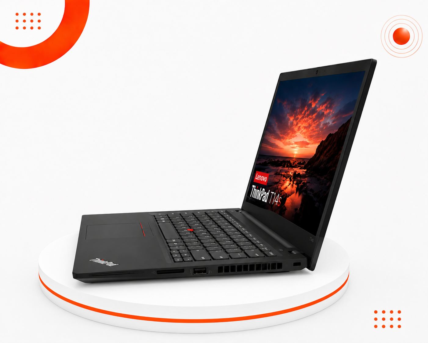 لينوفو ThinkPad T14s - المعالج AMD Ryzen 5 PRO 4650U - الرام 16GB DDR4 - التخزين 256GB SSD NVMe - كرت الشاشة AMD Radeon Graphics - اللون أسود - الشاشة 14 إنش FHD IPS - نظام التشغيل Windows 10 Pro