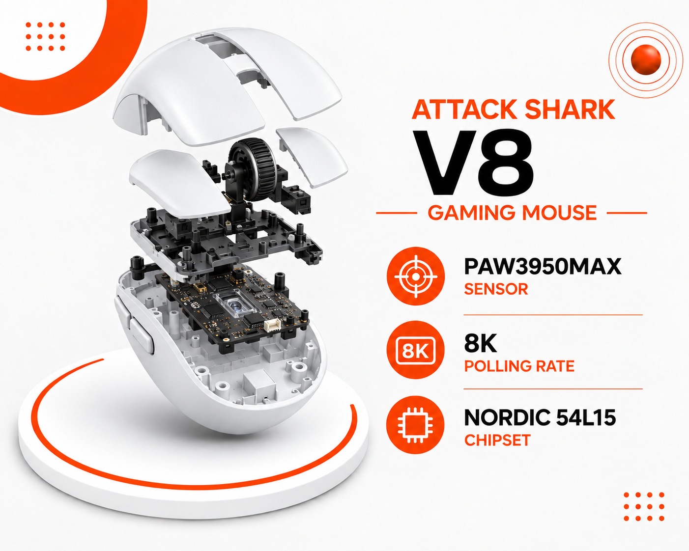 ماوس الألعاب ATTACK SHARK V8