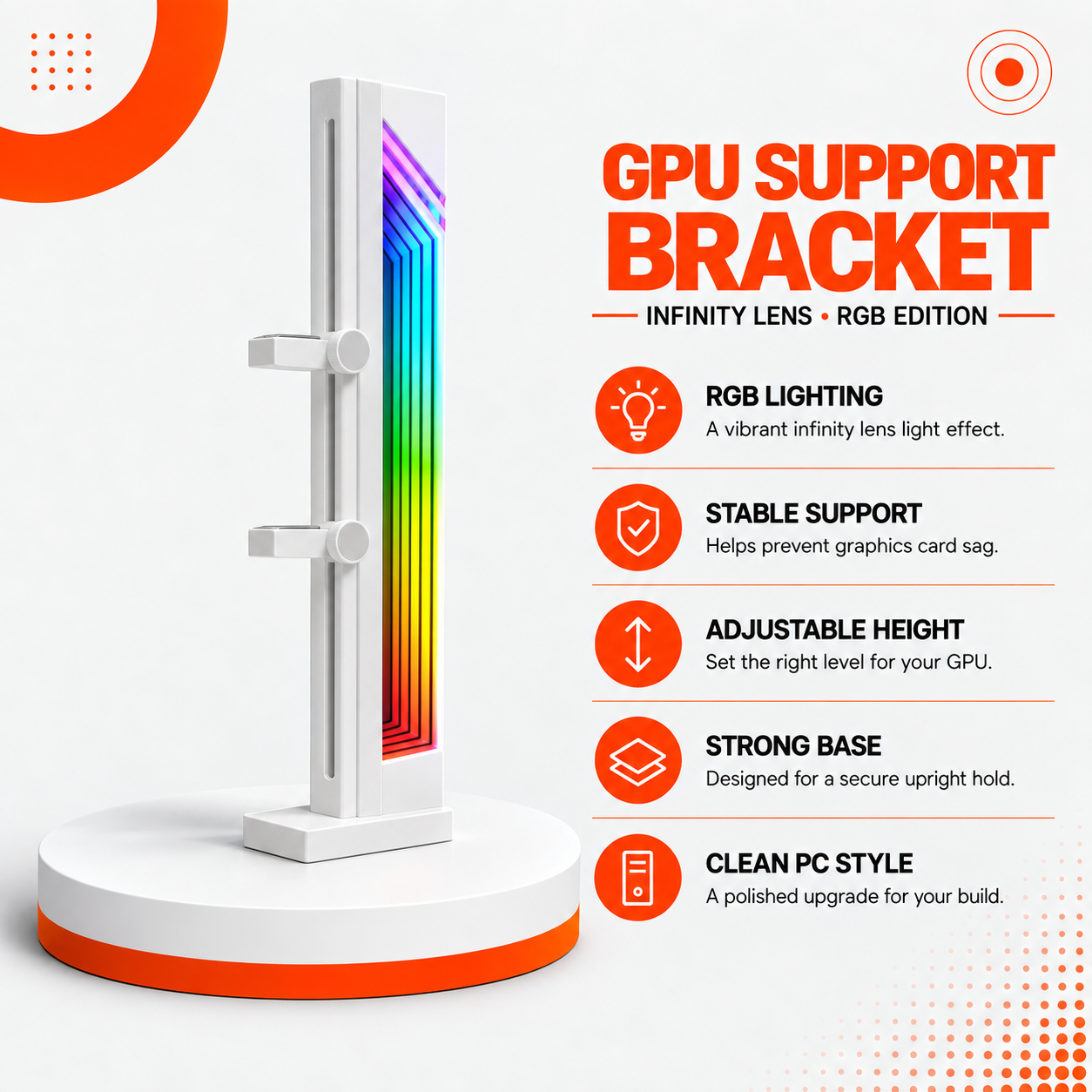 حامل كرت شاشة GPU Support Bracket – RGB Infinity Lens
