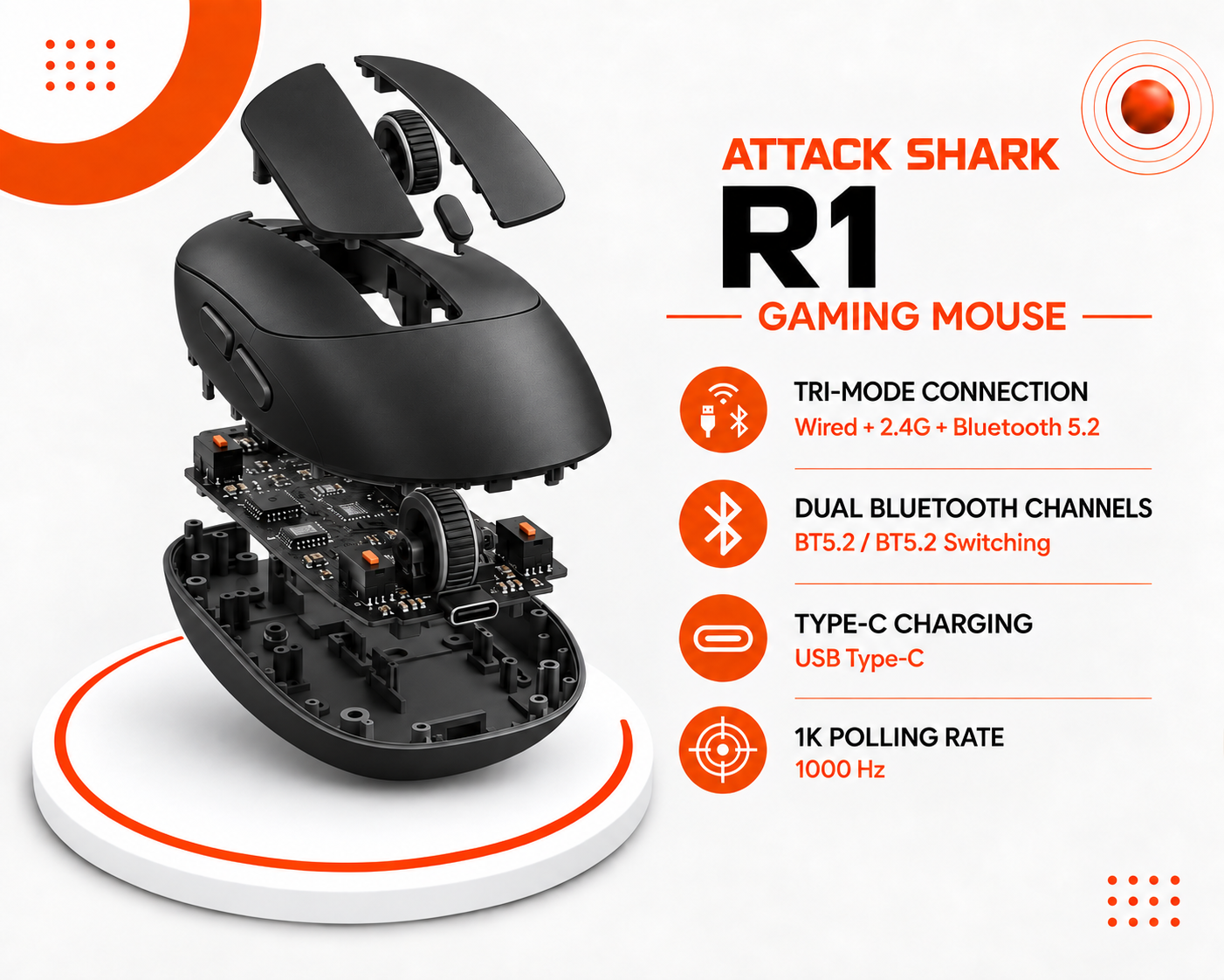 ماوس الألعاب ATTACK SHARK R1