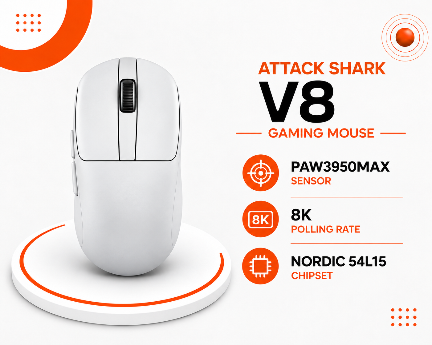 ماوس الألعاب ATTACK SHARK V8
