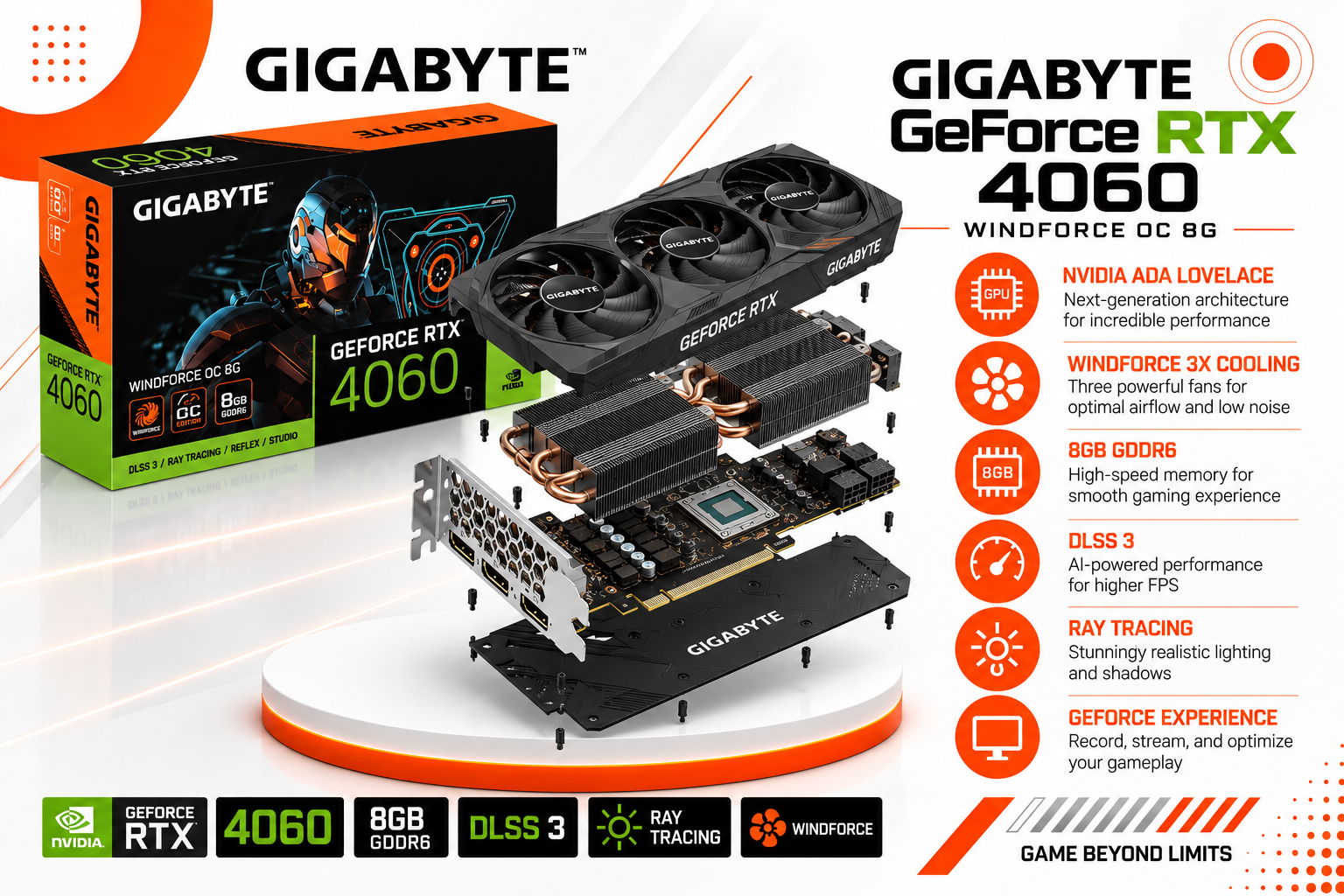 GIGABYTE GeForce RTX 4060 GAMING OC 8G(used)