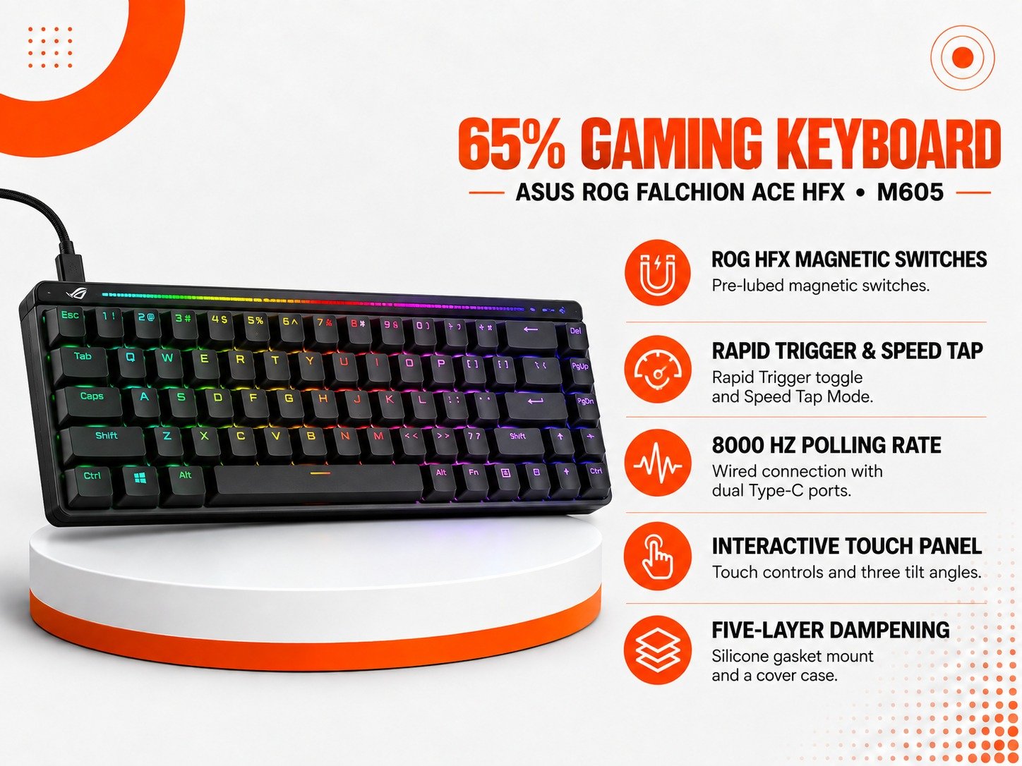كيبورد ASUS ROG Falchion Ace HFX M605