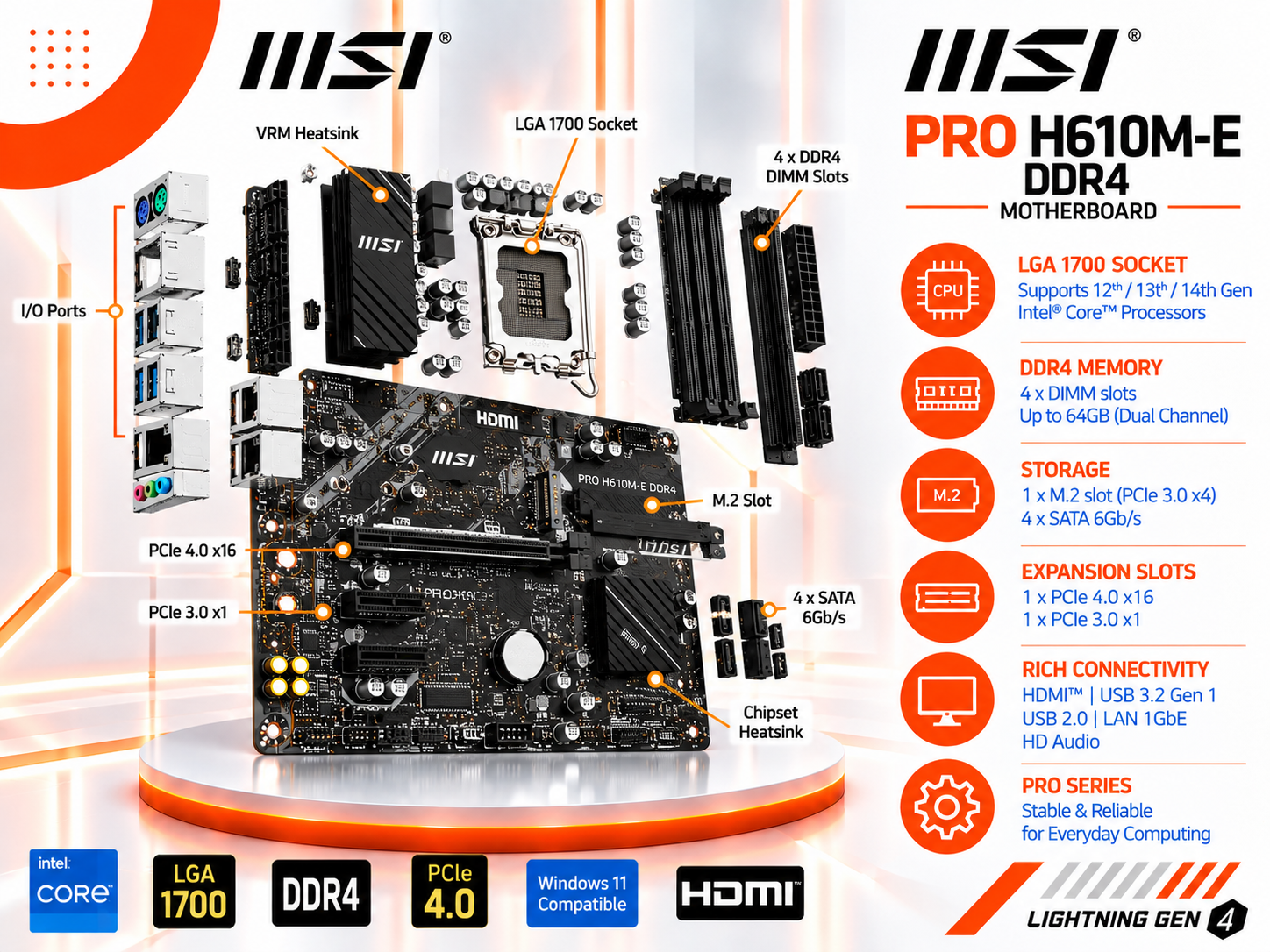 MSI PRO H610M-E DDR4
