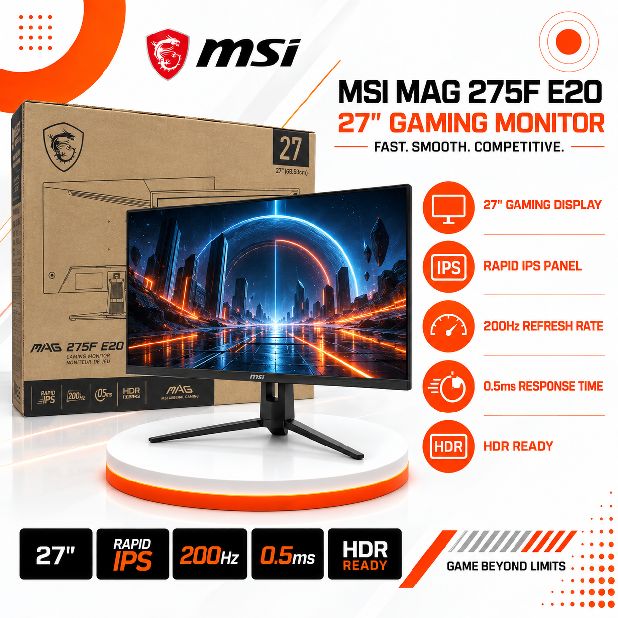 شاشة MSI MAG 275F E20 27" 200Hz Rapid IPS